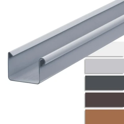 Imagen de INEFA Canalón de plástico 200cm NW 83 Gris Accesorios para canalones, canalones PVC, fácil instalación,made in Germany