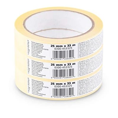 Imagen de Scley Cinta de pintor, carrocero ancho 25mm, eslora 33m, 3 piezas pintura, amarillo, masking tape Serie *545*, A0303 450125