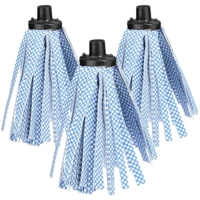 Imagen de com four® Cabezal de Repuesto para trapeador 3X con Tiras sintéticas, reemplazo clásico absorbentes