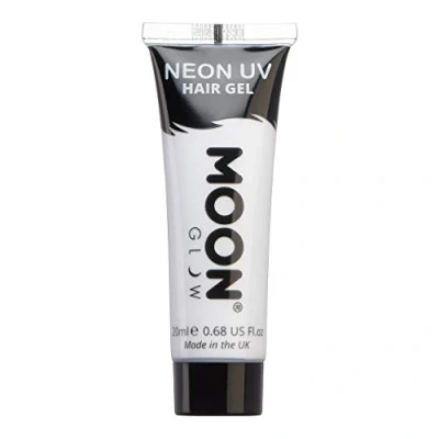 Imagen de Moon Glow Gel para el cabello Neon UV Tinte temporal lavar ¡Pico y brilla! Blanco 20 ml (Paquete de 1)