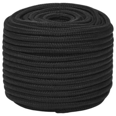 Imagen de vidaXL Cuerda de Barco Polipropileno Negro Intenso 14 mm 25 m