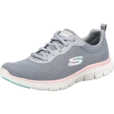 Imagen de Skechers Flex Appeal 4.0 Brilliant View, Zapatillas Mujer, Gray Mesh Light Pink Trim, 41 EU