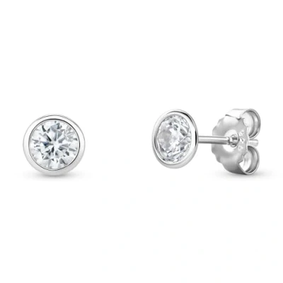 Imagen de Miore Pendientes Mujer de Plata, Aretes en Plata Ley 925 con Circonitas Brillantes 1.80 ct, Solitario Redondos 6 x mm Joyería Joyego