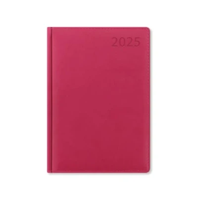 Imagen de Letts of London Verona Agenda 2025, tamaño A5, día por página, con citas y planificadores, color rosa