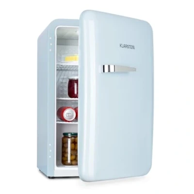 Imagen de Klarstein Audrey Mini nevera pequeña, minibar compacto, independiente, refrigeración por compresión, capacidad, refrigeración: 0 10 C, mininevera con 70 litros de azul