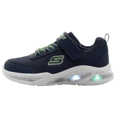 Imagen de Skechers Meteor Lights, Zapatos Deportivos Niños, Navy Textile / Synthetic Lime Trim, 25 EU