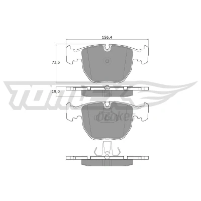 Imagen de TOMEX brakes TX 13 23 Juego de pastillas freno Eje delantero preparado para indicador desgaste BMW: 5 Berlina, X3, X5