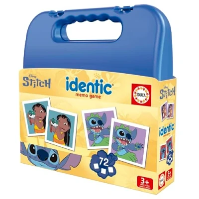 Imagen de Educa Identic Stitch. Juego de Memoria Educativo para bebés con 72 Cartas. Encuentra Las Parejas y Trabaja aptitudes básicas como agudeza Visual, atención Memoria. A Partir 3 años (20315)