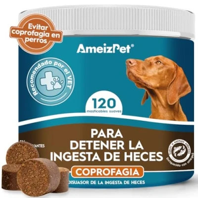 Imagen de Ameizpet Trata Sin Caca para Perros, Evitar Coprofagia En Suaves Disuasorio Perros Comer Heces La Enzimas Digestivas, 120 Chuches 270g (9.5 Oz)