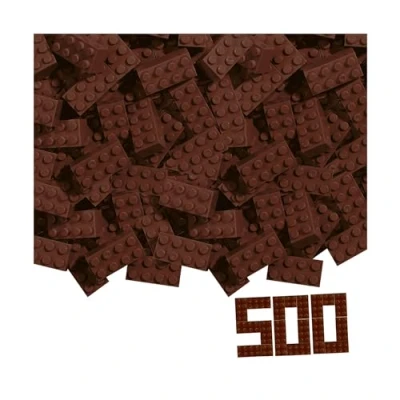 Imagen de Blox 500 Bloques de construcción marrón para niños a Partir 3 años, 8 Unidades, en Caja cartón,, Totalmente Compatible con Muchos Otros Fabricantes.