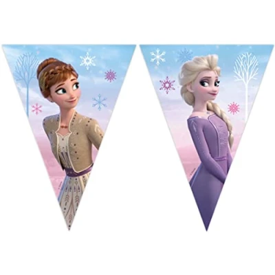 Imagen de Procos 93843 Bandera de Frozen 2 Wind Spirit, FSC® Mix, decoración colgante, guirnalda, cumpleaños, fiesta temática