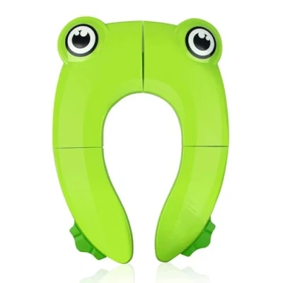 Imagen de Pejoye Adaptador WC Niños, Portatil para Inodoro Plegable Reductor Viaje, con 1 Bolsa de Transporte, Rana