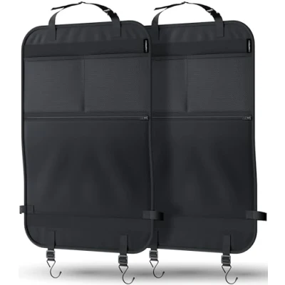 Imagen de LIONSTRONG Organizador asiento coche universal multi bolsillo protector trasero del de para niños kick mats (2 SET)