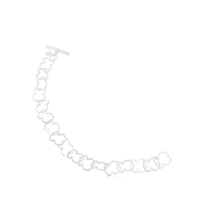 Imagen de TOUS Pulsera de Plata Primera Ley para Mujer con Motivo Osos en Carrusel 1,25 cm, 19 cm Largo, Clásica y Elegante, Colección