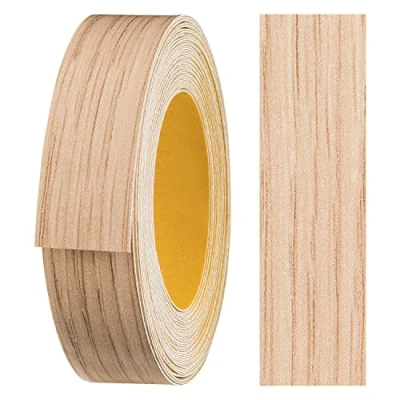 Imagen de haggiy Cinta para bordes de melamina autoadhesiva 18 mm x 5 m I muebles Sujeción segura sin planchar Chapa estantes/paneles madera roble Lindberg