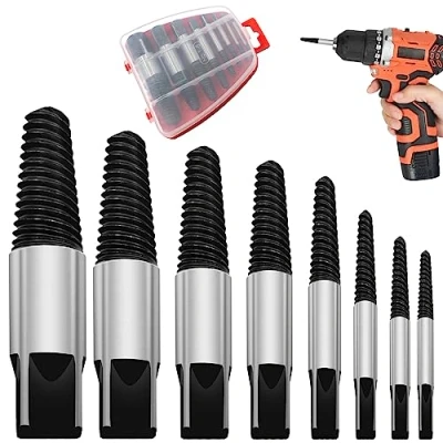 Imagen de VBXPOU Extractor de Tornillos Rotos 8PCS para Quitar Dañados Profesional Diferentes Modelos Extractores