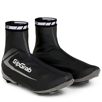 Imagen de GripGrab RaceAqua Road Bike Rain Aero Overshoes Waterproof Windproof Cycling Shoe Covers Sleek Tight Fitting Gaiters Cubrebotas Ciclismo, Unisex Adult, Negro, M