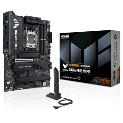 Imagen de ASUS TUF Gaming X870E PLUS WIFI7 Placa Base AMD ATX, VRM de 16+2+1 Fases, DDR5, PCIe 5.0, Q Release Slim, M.2, WiFi 7, USB4 Tipo C, Aura Sync, AI Cooling II, Networking II y Overclocking