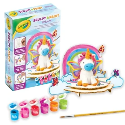 Imagen de CRAYOLA Juego Moldea y Pinta tu Unicornio, Arcilla de Modelar Autoendurecible, con Témperas útiles para Decorar, Actividad Creativa Regalo Niños Niñas, a partir 5 años, 04 0259