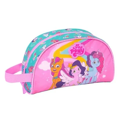 Imagen de Safta MY Little Pony Magic Neceser Grande Niño, Infantil, Adaptable a Carro, Ideal para Niños de 5 14 Años, Cómodo y Versátil, Calidad Resistencia, 26x16x9 cm, Color Rosa/Turquesa