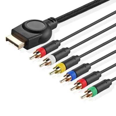 Imagen de TNP Cable AV Componente para PS2 PS3 PlayStation 3 de Audio y Video Buena Calidad Alta Resolución HDTV EDTV 1080i/720p (6 pies) Color Negro
