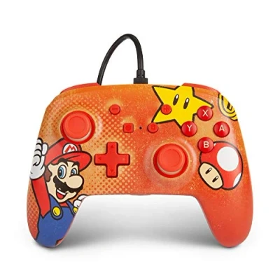 Imagen de PowerA Mando con cablePowerA para Nintendo Switch, Mario Vintage