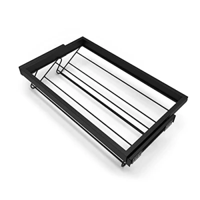 Imagen de EMUCA Kit de Zapatero metálico y Bastidor guías Cierre Suave para Armario, Regulable, módulo 800mm, Negro Texturizado