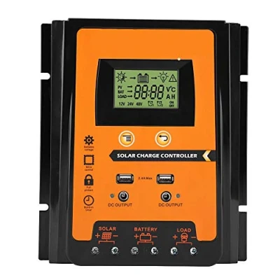Imagen de Controlador de carga solar, Regulador batería del panel solar 12 V 24 30 A 50 MPPT con pantalla LCD dual(70A)