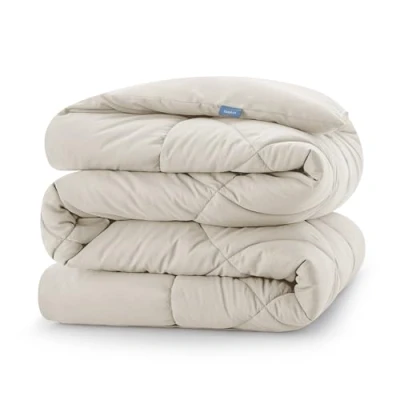 Imagen de CozyLux Edredón Cama 80 Entretiempo, Relleno Nórdico 140x200 cm de Fibra 300 gr/m², Edredon Nordico Infantil 80x190, Ligero, Suave, Transpirable para Otoño e Invierno (Beige)