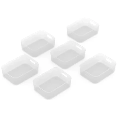 Imagen de Cetomo 5L * 6 (28,5 cm 22 9 cm) Cesta de almacenamiento Contenedores Organizadores domésticos con asas para cocina, oficina, encimeras, gabinetes, dormitorios y baños