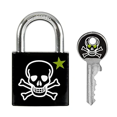 Imagen de Master Lock 3430EURDSKULL Candado a Llaves Con Estampado de Calavera, 5,3 x 3 1,5 cm