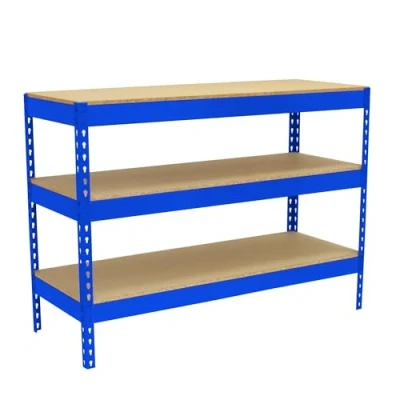 Imagen de Simon Rack Banco de Trabajo Taller, Mesa Carga Máxima 400 kg, 900x1200x600 mm, Bricolaje, 3 Alturas, Azul/Madera BT BASIC