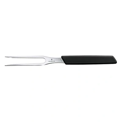 Imagen de Victorinox Swiss Modern, Tenedor profesional para trinchar, Hoja extra afilada, 15 cm, Mango robusto de plástico, Acero inoxidable, negro