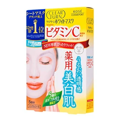 Imagen de Kose Cosmeport Clear turn white mask VC c (vitamin C) 5 times (22mL Ã— 5)