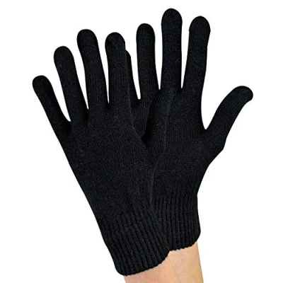 Imagen de Sock Snob 1 Pares Mujer Termicos Calientes Colores Finos Invierno Guantes Lana (One Size, Black)