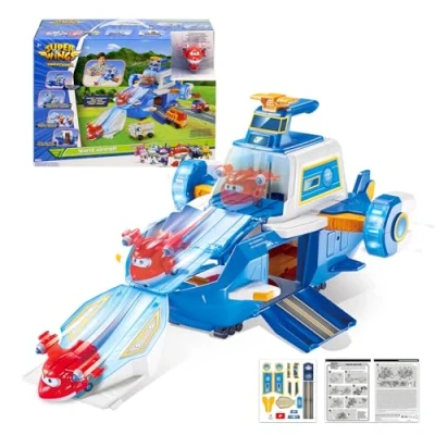 Imagen de Super Wings Avion Transform a Bots du Dibujo Animé Juguete Infantil de 3 años y +, FR740831A, Playset SW Aeroport World Aircraft Saison 5 + 2 Figuras Tab, para niños