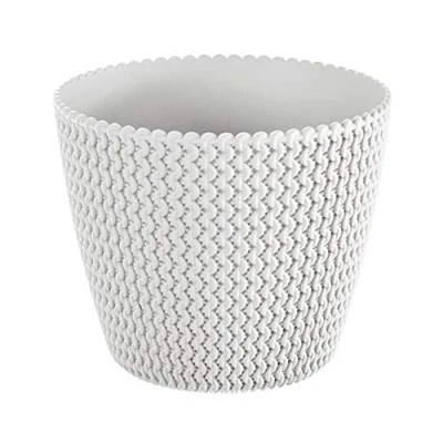 Imagen de Maceta redonda 11,5L Prosperplast Splofy de plastico en color blanco, Ø29,5 x 24,9 cm