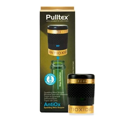 Imagen de Pulltex AntiOx Sparkling Wine Stopper con filtro de carbón activo Cierre mantiene champán y hasta 8 días frescos
