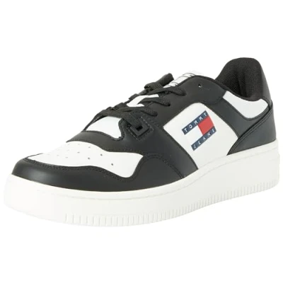 Imagen de Tommy Jeans TJM Retro Basket ESS EM0EM01395, Zapatilla con Suela Cupsole Hombre, Blanco (Black/Ecru), 41 EU