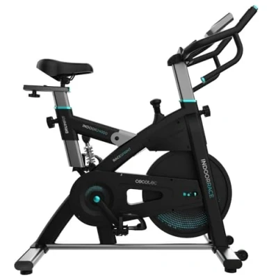 Imagen de Cecotec Bicicleta Estática Indoor con Volante de Inercia 24Kg y APP DrumFit 24000 Race Sprint. Pulsómetro, Pantalla LCD, Soporte Dispositivos, Resistencia por Fricción, Sillin Ajustable