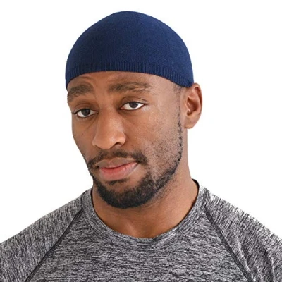 Imagen de CHARM Hombre Gorra Sombrero Islamico Gorro Kufi de Algodón Orgánico Estilo Durag Hecho A Mano En Japón Navy M