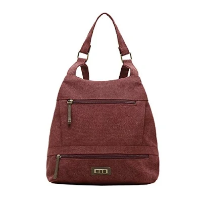 Imagen de MISAKO Mili mochila antirrobo de tela Mujer Burdeos 29 X 33 13 cm