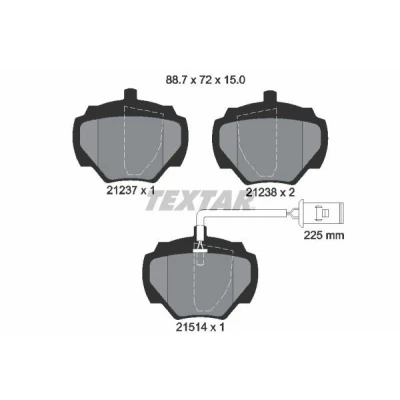 Imagen de TEXTAR 2123701 Juego de pastillas freno con contacto aviso desgaste incorporado LAND ROVER: Discovery 1, Range Rover 1