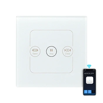 Imagen de Aigostar interruptor de persiana inteligente, táctil mediante Wi Fi 2,4 GHz, compatible con Alexa y Google Home, control por voz, temporizador, requiere cable neutro.