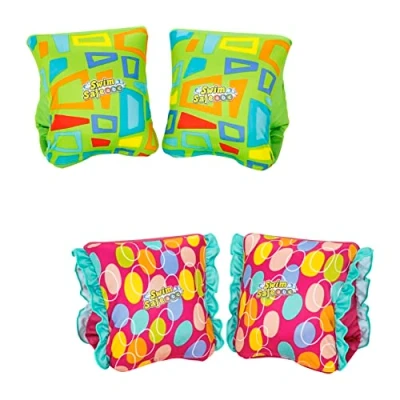Imagen de BESTWAY Manguitos Hinchables de Tela Swim Safe Aquastar Fabric Armands M/L 38x16,5 cm Multicolor