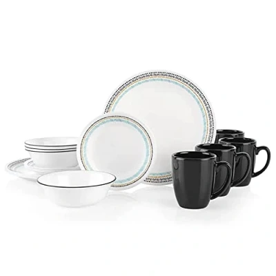 Imagen de Corelle Paloma Juego de vajilla (16 piezas, para 4 unidades), multicolor