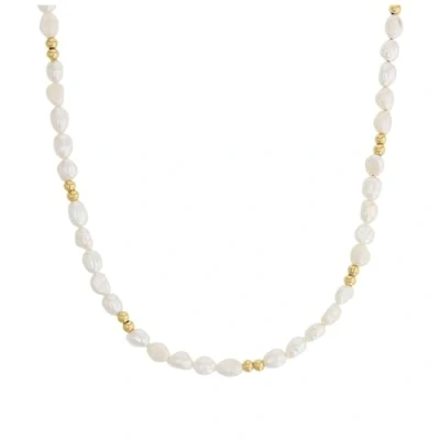 Imagen de NOELANI collar con colgante de plata ley 925 las señoras, perla cultivada agua dulce, 37+5 cm, oro, Viene en caja regalo joyería, 2031716