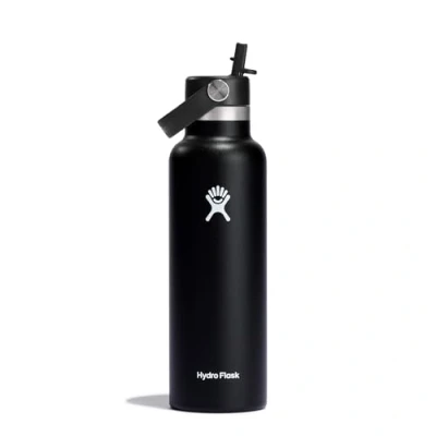 Imagen de Hydro Flask Standard Mouth Botella de Agua 621 ml (21 oz) Acero Inoxidable con Aislamiento al Vacío y Tapa Pajita Flexible Black