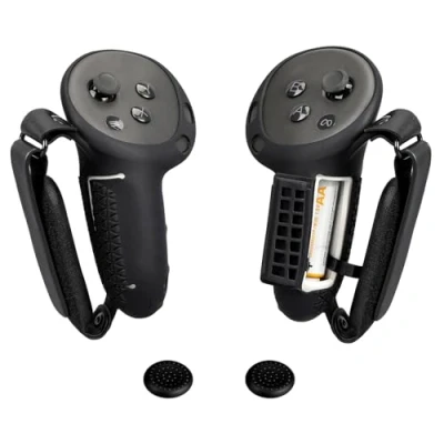 Imagen de Funda de Silicona Mejorada con Abertura para la batería y Correas Ajustables los Nudillos, Protector Antideslizante empuñadura VR Accesorios Quest 3S