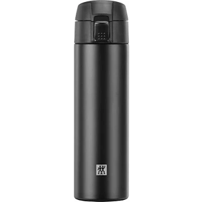 Imagen de ZWILLING THERMO Botella térmica, Taza de viaje, Aislamiento doble pared, Cierre seguridad, 450 ml, Altura: 22,8 cm, Negro